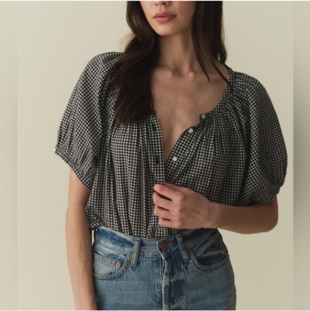 DÔEN Gingham June Blouse